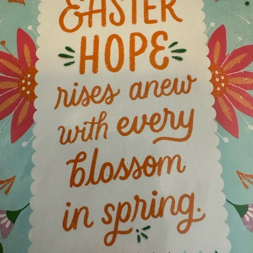 🩵5/$8 Easter Hope Greeting Card with Floral Design